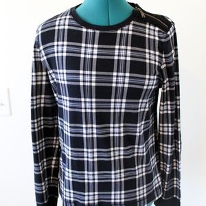 LRL Jeans Plaid Riding Sweater w Elbow Pads XL